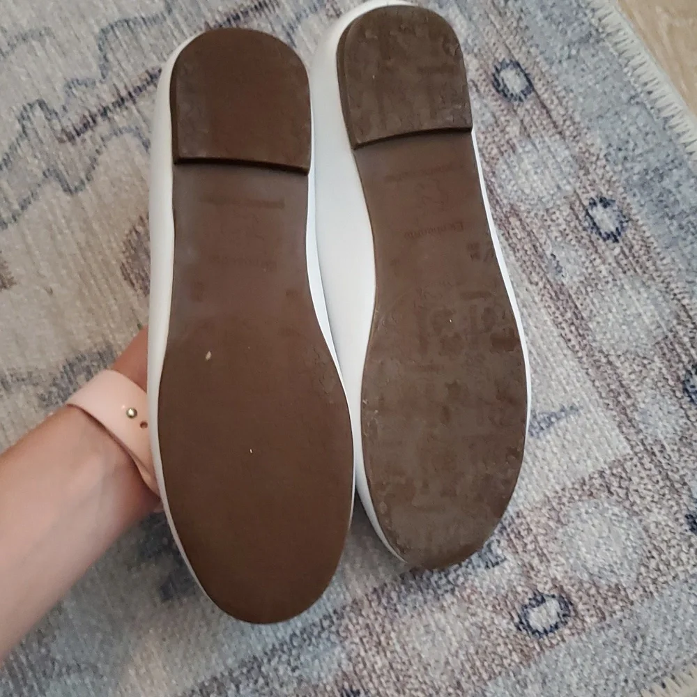 Elephantito Girls Scalloped Ballerina Flats Slip-on Shoes White Sz3